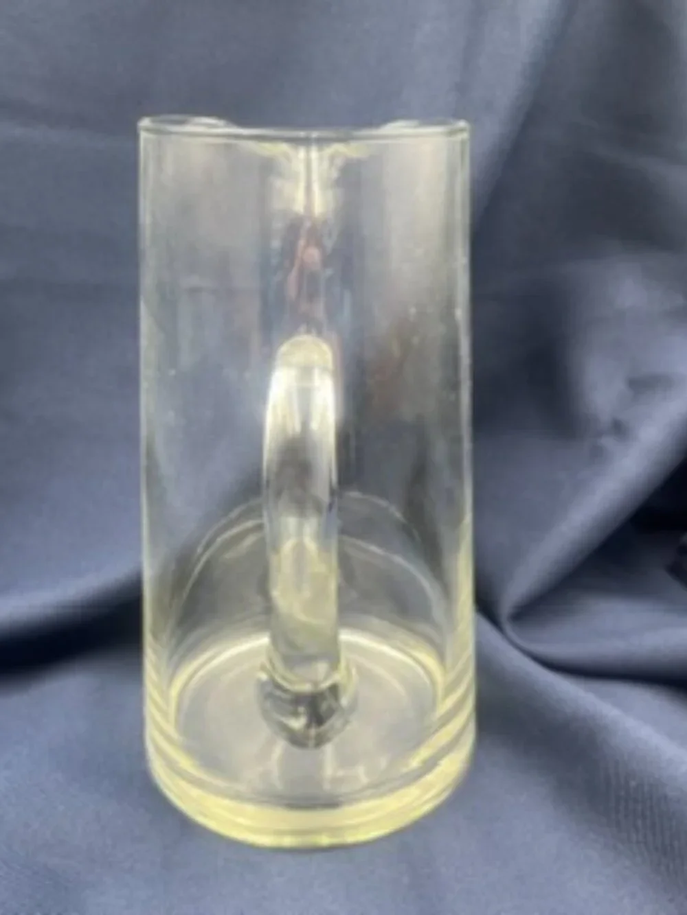Vintage Hand-Blown Clear Glass Pitcher 1 Quart Mid-Century Martini pitcher